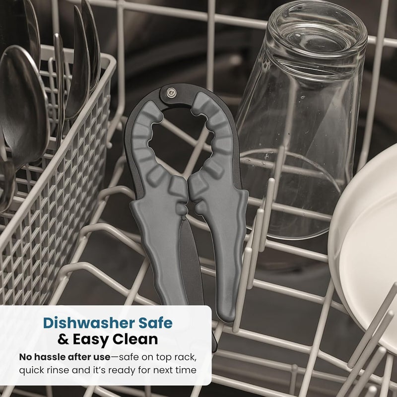 Jokari Multi Bottle Opener for Jars Bottles and Cans 3 in 1 Easy Grip Lid Opener for Weak Hands Twist Caps Pull Tabs Pop Tops and Small Lids Arthritis Aid Manual Kitchen Tool Black - Image 5